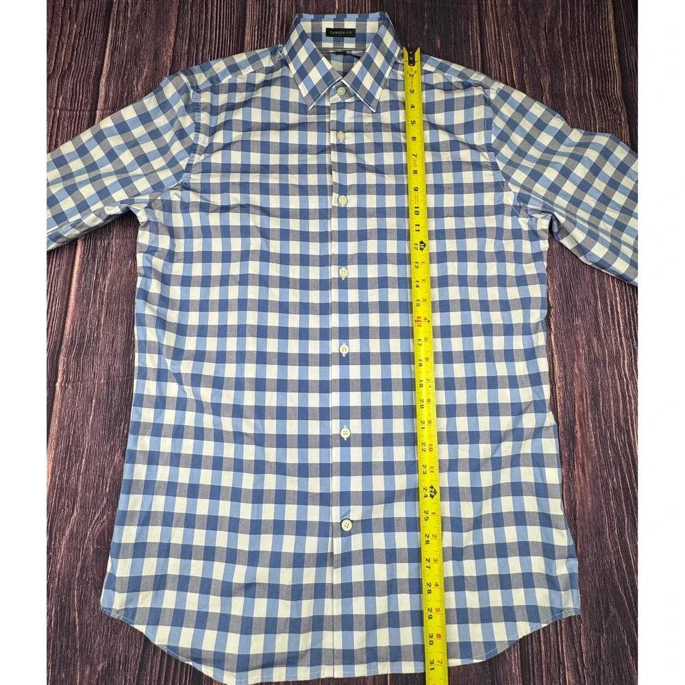 Banana Republic Camden Fit Shirt M Supima Cotton Gingham Buffalo Check Lot of 2
